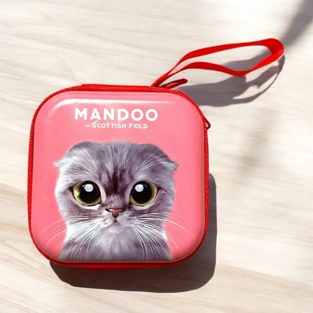 Pink Scottish Fold Zippered AirPod Or Trinket Case